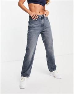 Серые прямые джинсы с завышенной талией Tommy jeans