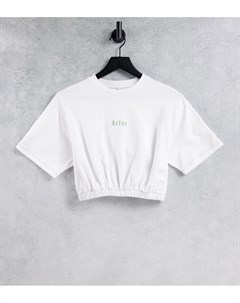 Белая укороченная футболка с логотипом Asyou