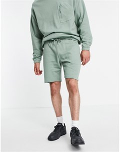 Зеленые узкие трикотажные шорты укороченной длины от комплекта Asos design