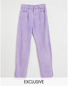 Сиреневые джинсы свободного кроя в стиле унисекс Inspired 83 Reclaimed vintage