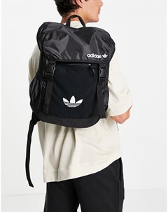 Черная сумка через плечо с клапаном сверху premium Adidas originals