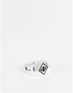 Серебристое кольцо печатка с дизайном в виде пчелы Icon brand