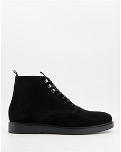 Черные замшевые ботинки на шнуровке Battle H by hudson