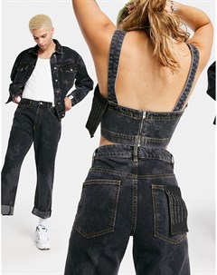 Черные прямые джинсы в стиле унисекс из переработанных материалов CIRCULAR Asos design