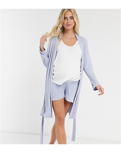 Комбинируемые пижамные шорты голубого цвета из мягкой ткани в рубчик с эластичным поясом ASOS DESIGN Asos maternity
