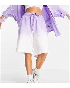 Фиолетовые oversized шорты от комплекта из двусторонней ткани с эффектом омбре Unisex Collusion