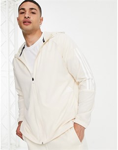 Кремовая куртка с тремя белыми полосками adidas Training Adidas performance