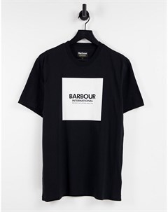 Черная футболка с логотипом Barbour international