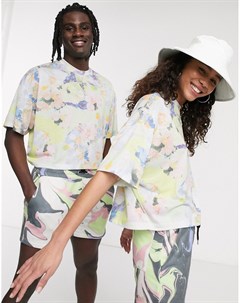 Короткая футболка в стиле унисекс с цветочным принтом x glaad Asos design