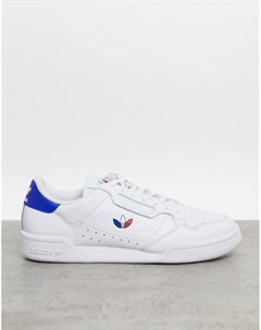 Белые кроссовки с трехцветным логотипом трилистником Continental 80 Adidas originals