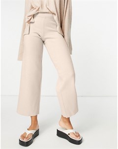 Трикотажные прямые брюки для дома премиум класса песочного цвета Выбирай и Комбинируй Asos design