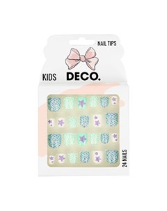 Набор детских накладных ногтей KIDS самоклеящиеся star 24 шт Deco