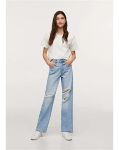 Нарочно рваные джинсы straight fit Straight Mango