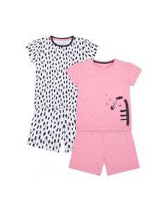 Пижамы Спящая зебра 2 шт розовый белый черный Mothercare