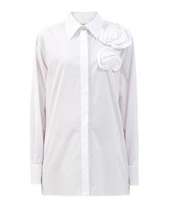 Рубашка из тонкого хлопкового поплина с объемной аппликацией Valentino