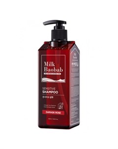 Бессульфатный и бессиликоновый шампунь sensitive shampoo damask rose Milk baobab