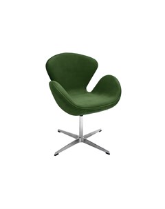 Кресло swan chair зеленый искусственная замша зеленый 70x95x61 см Bradexhome