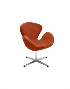 Кресло swan chair терракотовый искусственная замша оранжевый 70x95x61 см Bradexhome