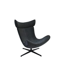 Кресло imola графит искусственная замша черный 89x107x88 см Bradexhome