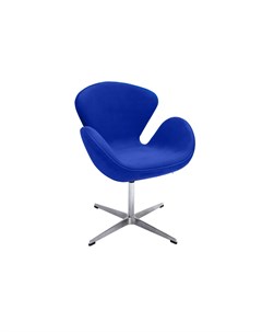 Кресло swan chair синий искусственная замша синий 70x95x61 см Bradexhome