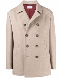 Двубортное пальто строгого кроя Brunello cucinelli