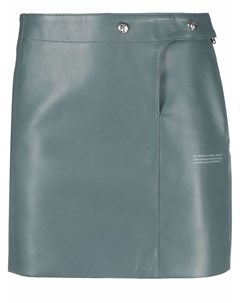 Кожаная мини юбка с логотипом Off-white