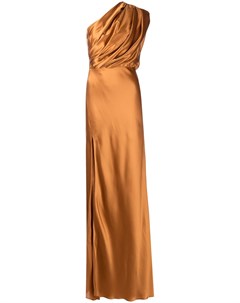 Шелковое платье асимметричного кроя со сборками Michelle mason