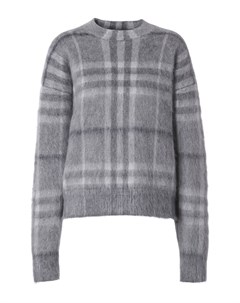 Серый клетчатый свитер из мохера Burberry