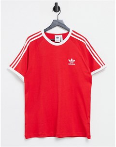 Красная футболка с тремя полосками adicolor Adidas originals