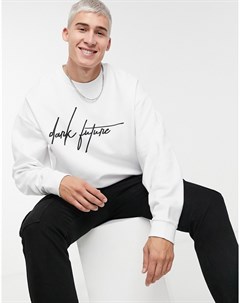 Черный свитшот в стиле oversized с логотипом надписью ASOS Dark Futur Asos dark future