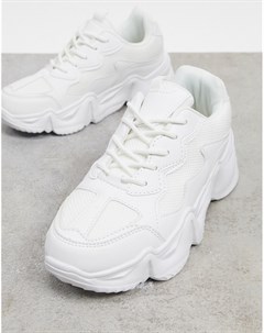 Белые кроссовки на массивной подошве Truffle collection