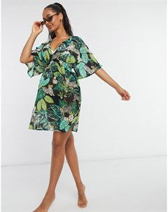 Пляжное платье с тропическим цветочным принтом Influence