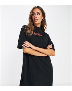 Черное платье футболка с винтажным принтом логотипа эксклюзивно для ASOS Reebok