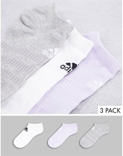 Набор из 3 пар носков до щиколотки сиреневого белого и серого цвета adidas Adidas performance