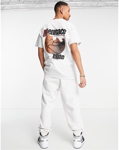 Серая oversized футболка с баскетбольным принтом от комплекта Mennace