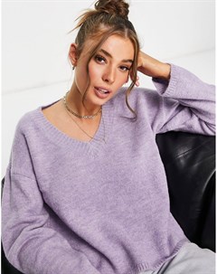 Сиреневый пуловер с V образным вырезом Rubi Jdy