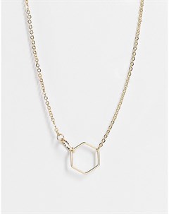 Золотистое ожерелье с подвеской в геометрическом стиле French connection