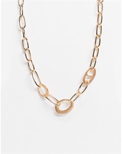 Золотистое ожерелье из цепочки абстрактного плетения Asos design