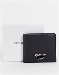 Черный складной бумажник с логотипом орлом Emporio armani