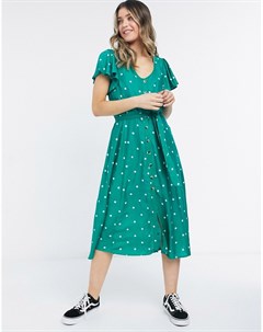 Зеленое чайное платье в горошек Lottie and holly