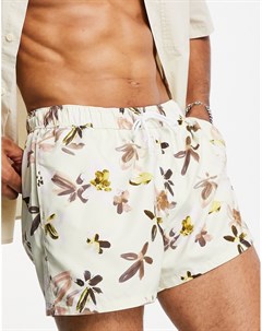 Короткие шорты для плавания с цветочным принтом от комплекта Asos design