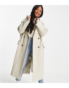 Кремовое трикотажное пальто с капюшоном в стиле oversized ASOS DESIGN Petite Asos petite