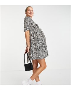 Свободное платье мини для беременных с короткими рукавами и звериным принтом ASOS DESIGN Maternity Asos maternity