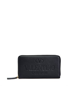 Кожаное портмоне ручной работы с тисненым логотипом Valentino garavani