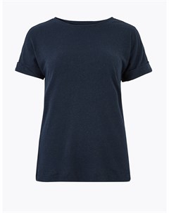 Льняная футболка с округлым вырезом Marks Spencer Marks & spencer