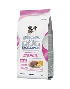 Корм для собак Excellence Monoprotein Свинина картофель цитрусовые для средних пород 3 кг Special dog