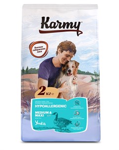 Сухой корм для собак с уткой для средних и крупных пород 2 кг Karmy