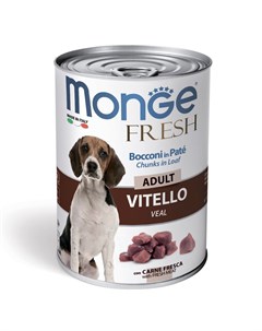 Fresh Adult консервы для собак мясной рулет из телятины 400 г Monge