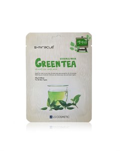 Маска для лица увлажняющая с экстрактом листьев зеленого чая 25г S+miracle