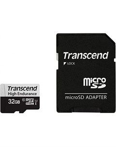 Карта памяти microSDXC 350V высокой надёжности 32 Гб UHS I Class 10 U1 с адаптером Transcend
